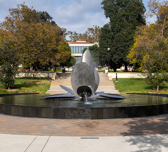 The newly renovated Gilman fountain