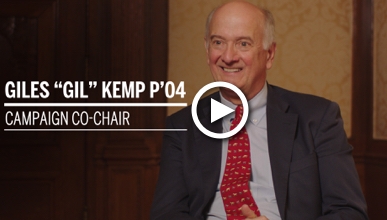 Campaign co-chair Gil Kemp P'04