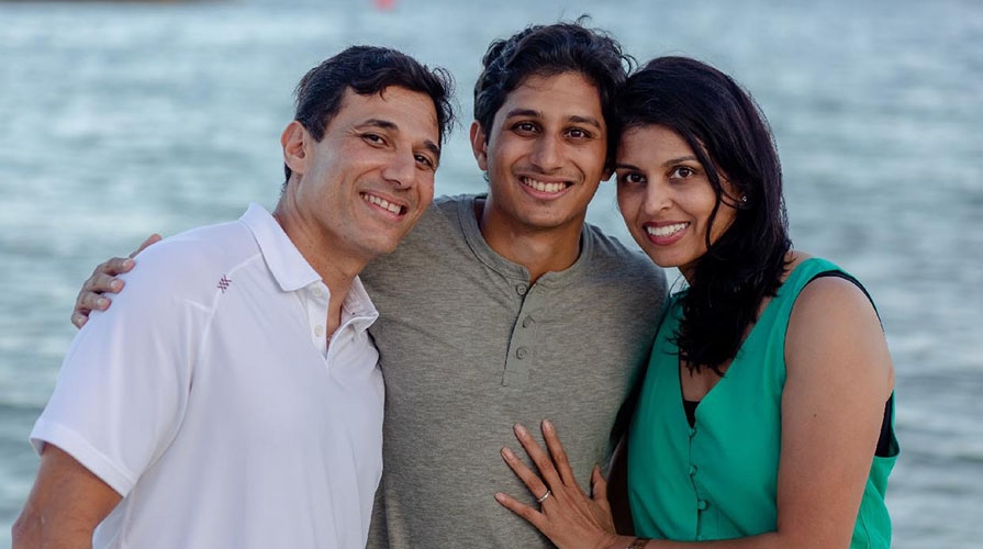 The Desai family: dad, son and mom
