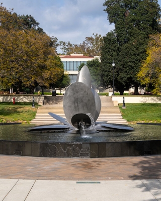 The newly renovated Gilman fountain