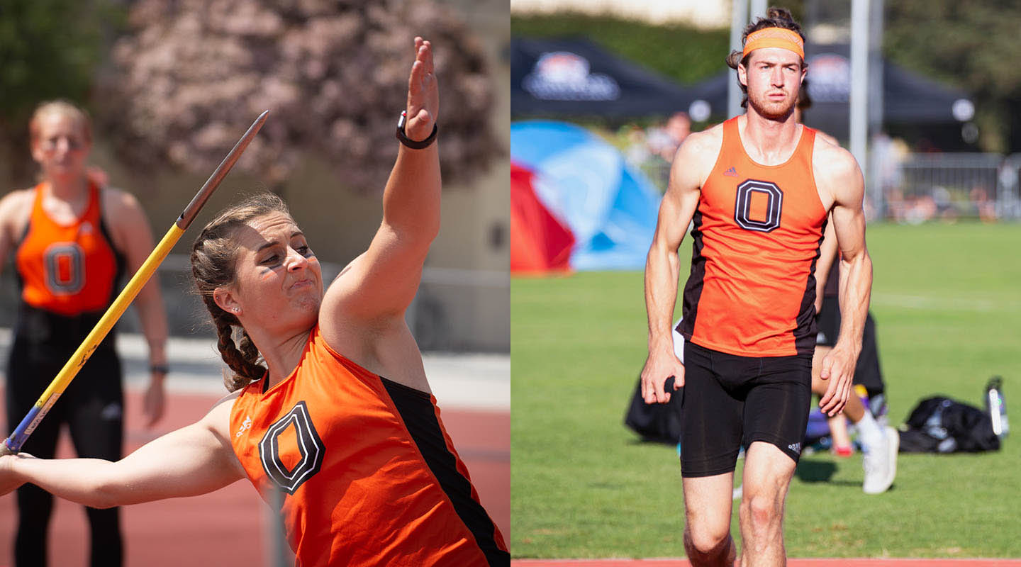 Oxy student athletes Sabrina Degnan and Austin DeWitz